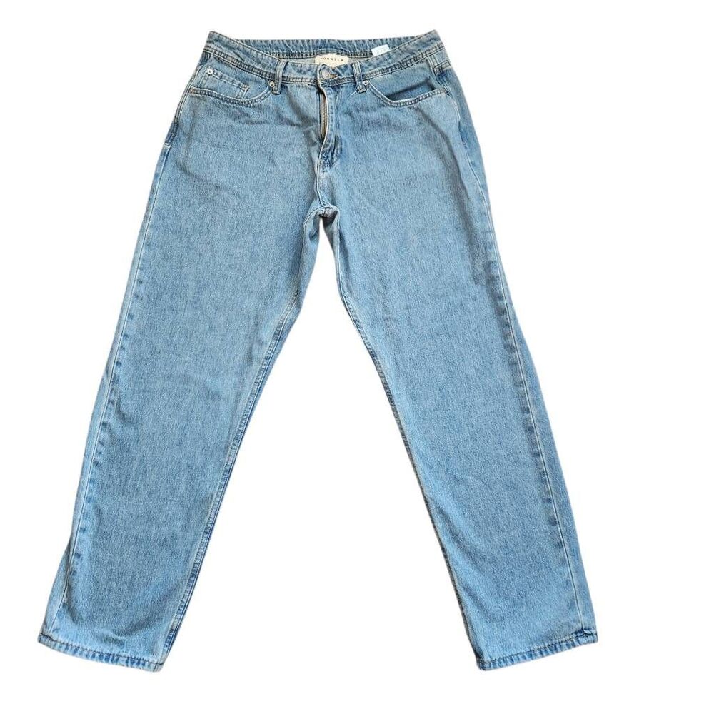 YoungLA Jeans Mens 34L Straight Streetwear Light Wash